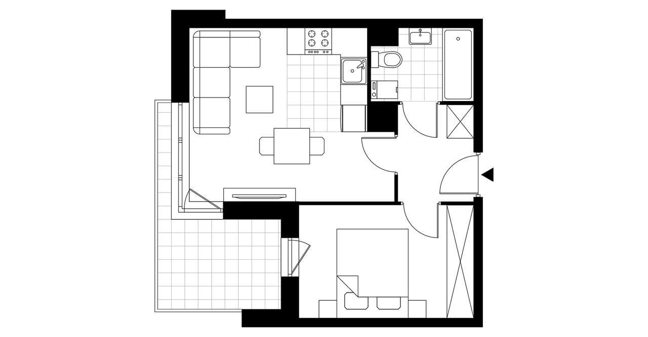 2-pokojowe mieszkanie 32m2 + balkon Bez Prowizji - Pełny obrazek: 4/7