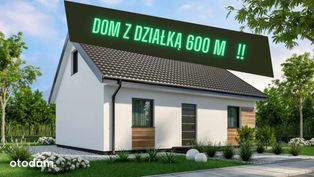 4 pokoje+salon z kuchnią. Dom 107m2, działka 600m2