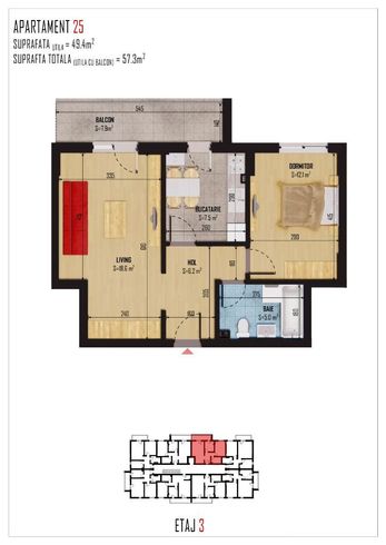 Apartament spațios 2 camere în zonă liniștită - Bragadiru-6