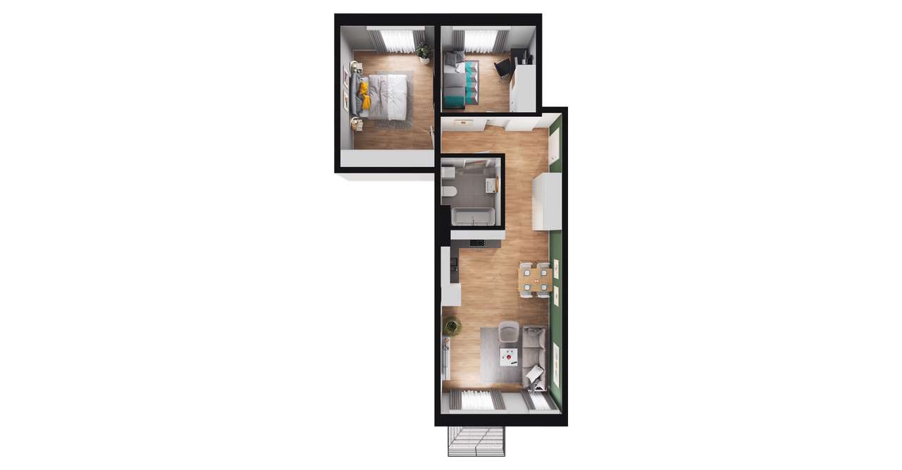 3-pokojowe mieszkanie 56m2 + balkon Bez Prowizji - Pełny obrazek: 2/8