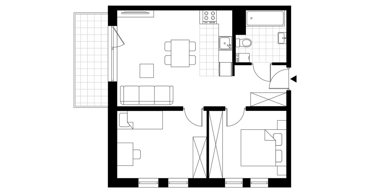 3-pokojowe mieszkanie 51m2 + balkon Bezpośrednio - Pełny obrazek: 3/8