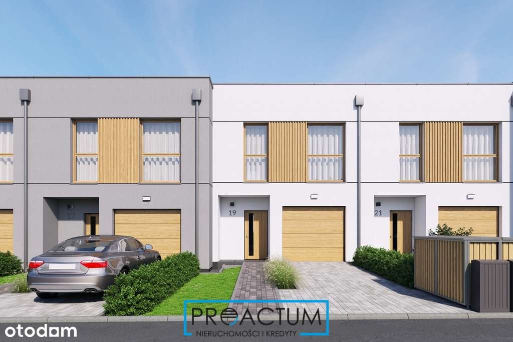 Nowoczesny dom szeregowy z ogródkiem i garażem - Pełny obrazek: 1/20