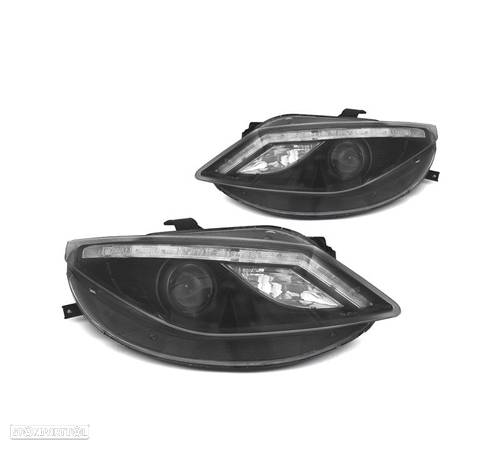 FAROIS FRONTAL PARA SEAT IBIZA 6J 08-12 LUZ DIURNA FUNDO PRETO - 1