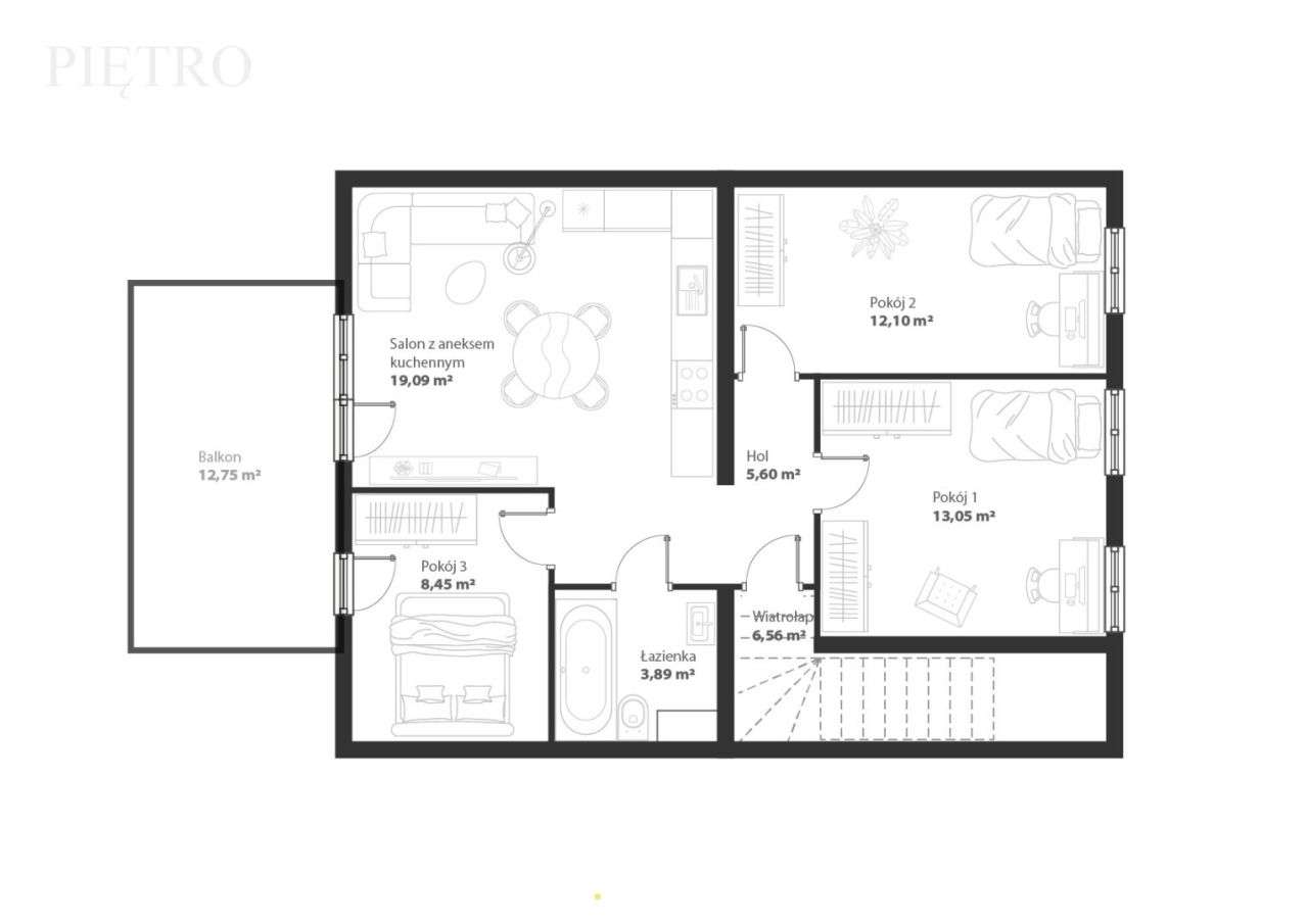 Nowe - ogródek, balkon, poddasze, 2 m. postojowe - Pełny obrazek: 5/11