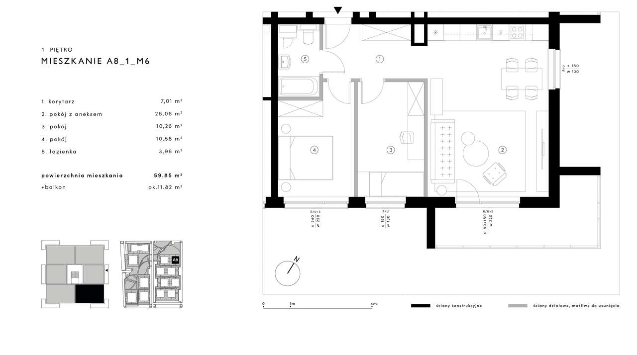 A8_1_M6, 3 pokoje, gotowe do odbioru! - Pełny obrazek: 4/9