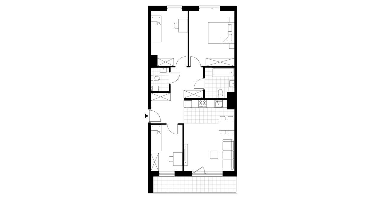 4-pokojowe mieszkanie 76m2 + loggia Bez Prowizji - Pełny obrazek: 3/8