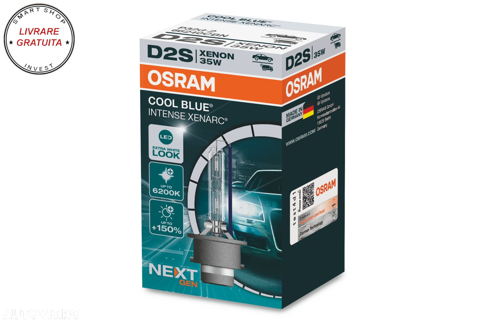 Bec Auto Xenon Osram XENARC COOL BLUE INTENSE NEXT GEN D2S 66240CBN  35W- livrare gratuita - 4