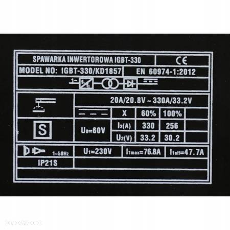 SPAWARKA INWERTOROWA INWERTEROWA MMA IGBT 330A WYŚWIETLACZ LCD KRAFTDELE - 11