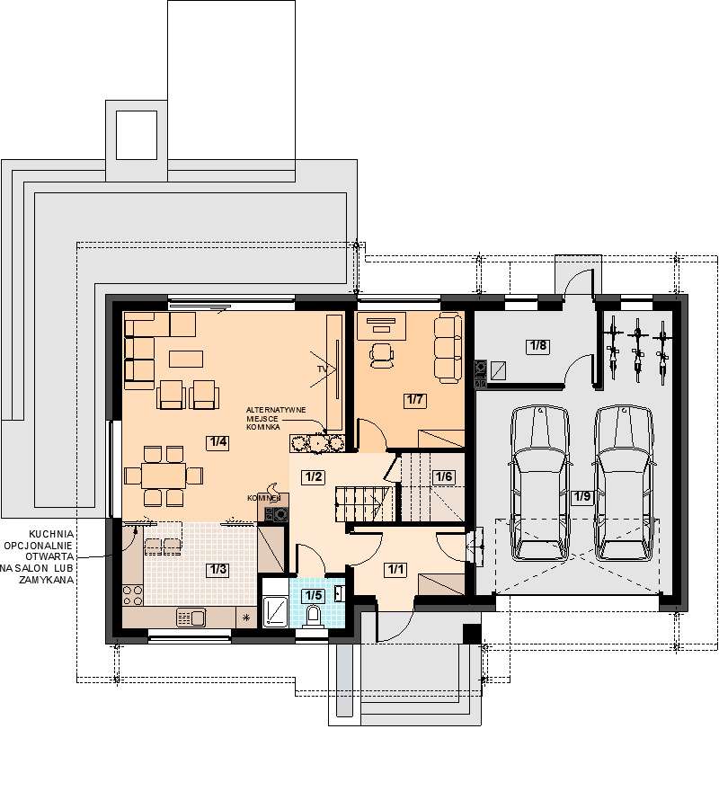 Dom wolnostojący 174m2 Stare Bielice stan surowy zamknięty + więcej - Pełny obrazek: 3/4