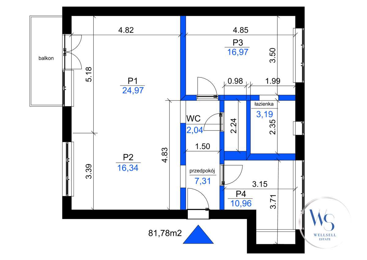 Mieszkanie 82 m² w kamienicy przy m. Politechnika-8