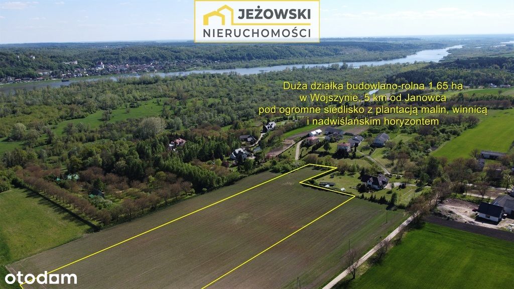 Działka budowalano-rolna 1,65 ha 5km od Janowca