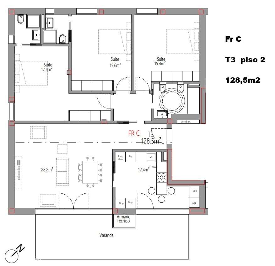 Apartamento T3 - Santa Clara - Coimbra/Venda - Grande imagem: 3/5