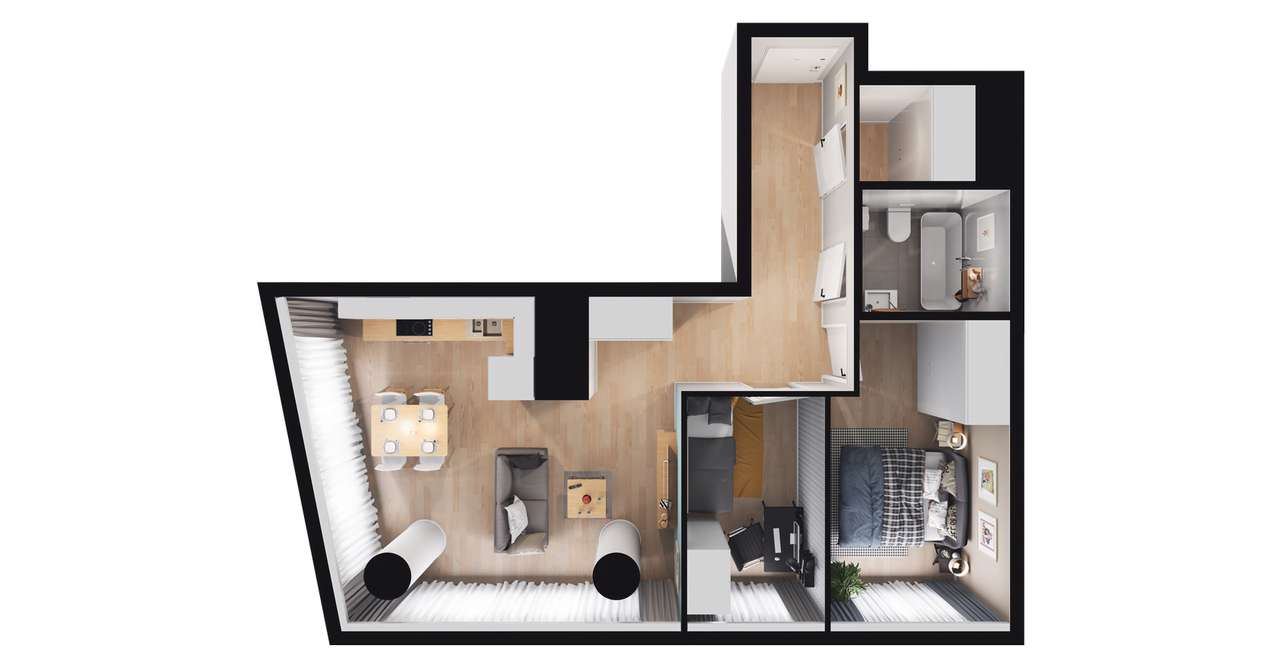 3-pokojowe mieszkanie 57m2 Bezpośrednio - Pełny obrazek: 4/10