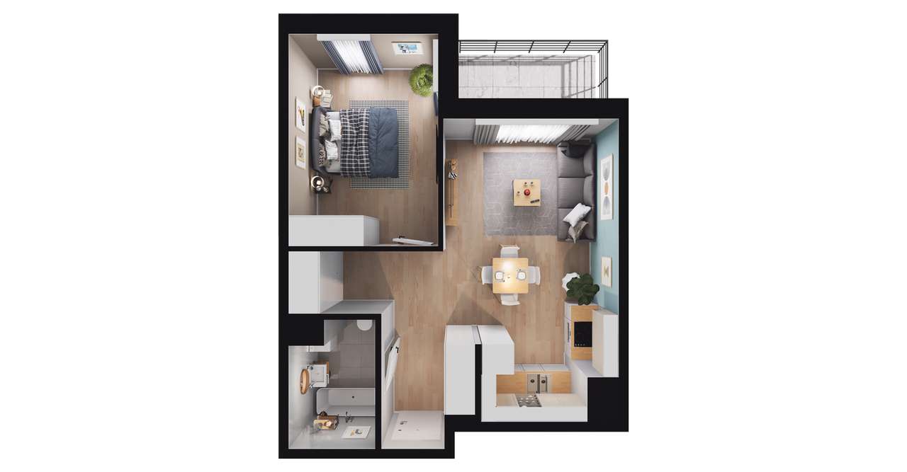 Bulvar Apartments | mieszkanie 2-pok. | D.9.03 - Pełny obrazek: 3/9