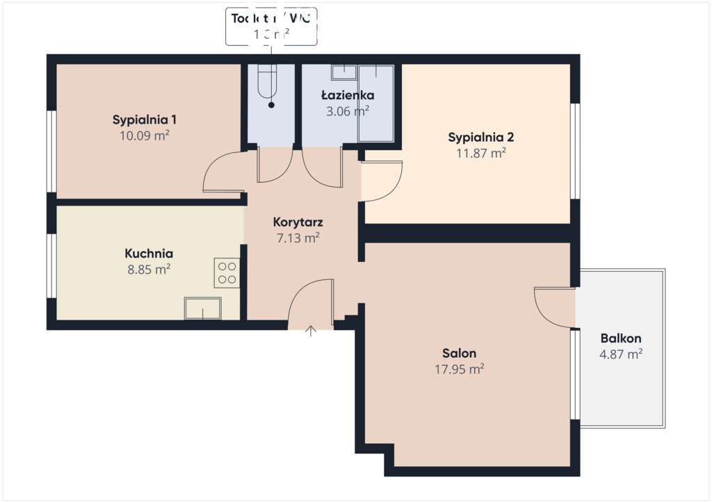 Mieszkanie 60 m² z balkonem, centrum miasta. - Pełny obrazek: 2/17