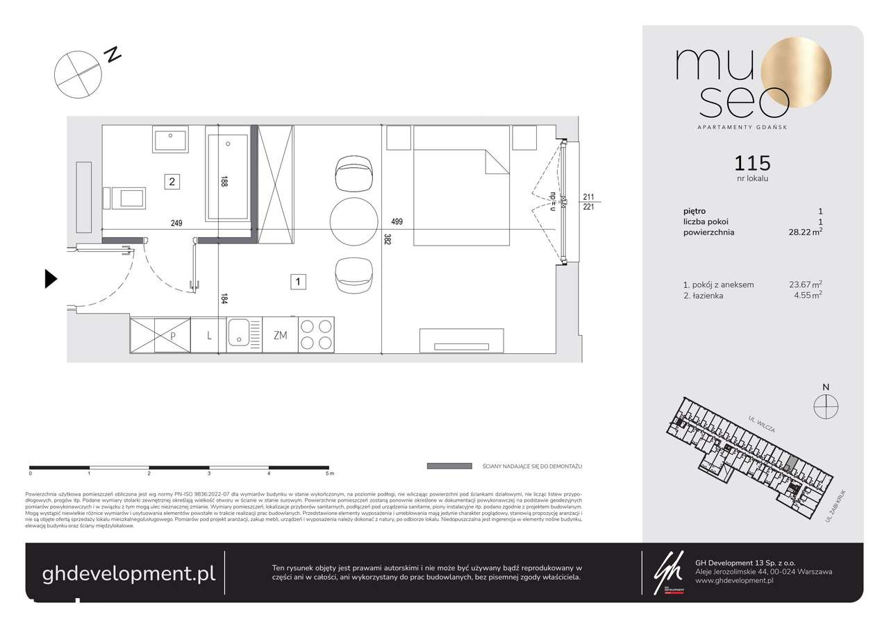 1-pokojowe mieszkanie 28m2 Bez Prowizji - Pełny obrazek: 2/7