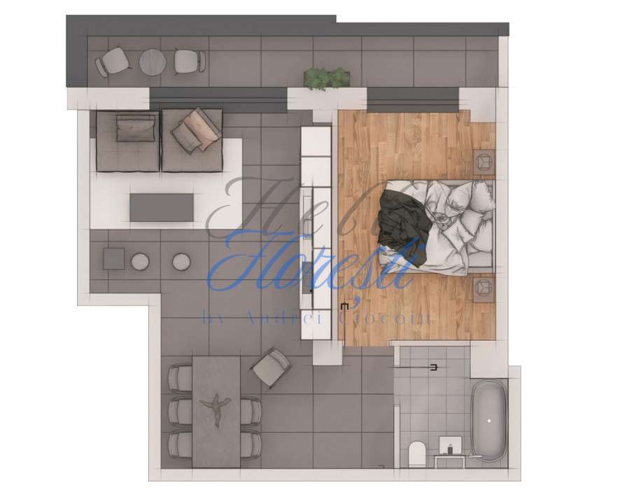 Apartament 2 camere, 49,34mp, ansamblu NZEB, zona Terra - Imagine principală: 3/3