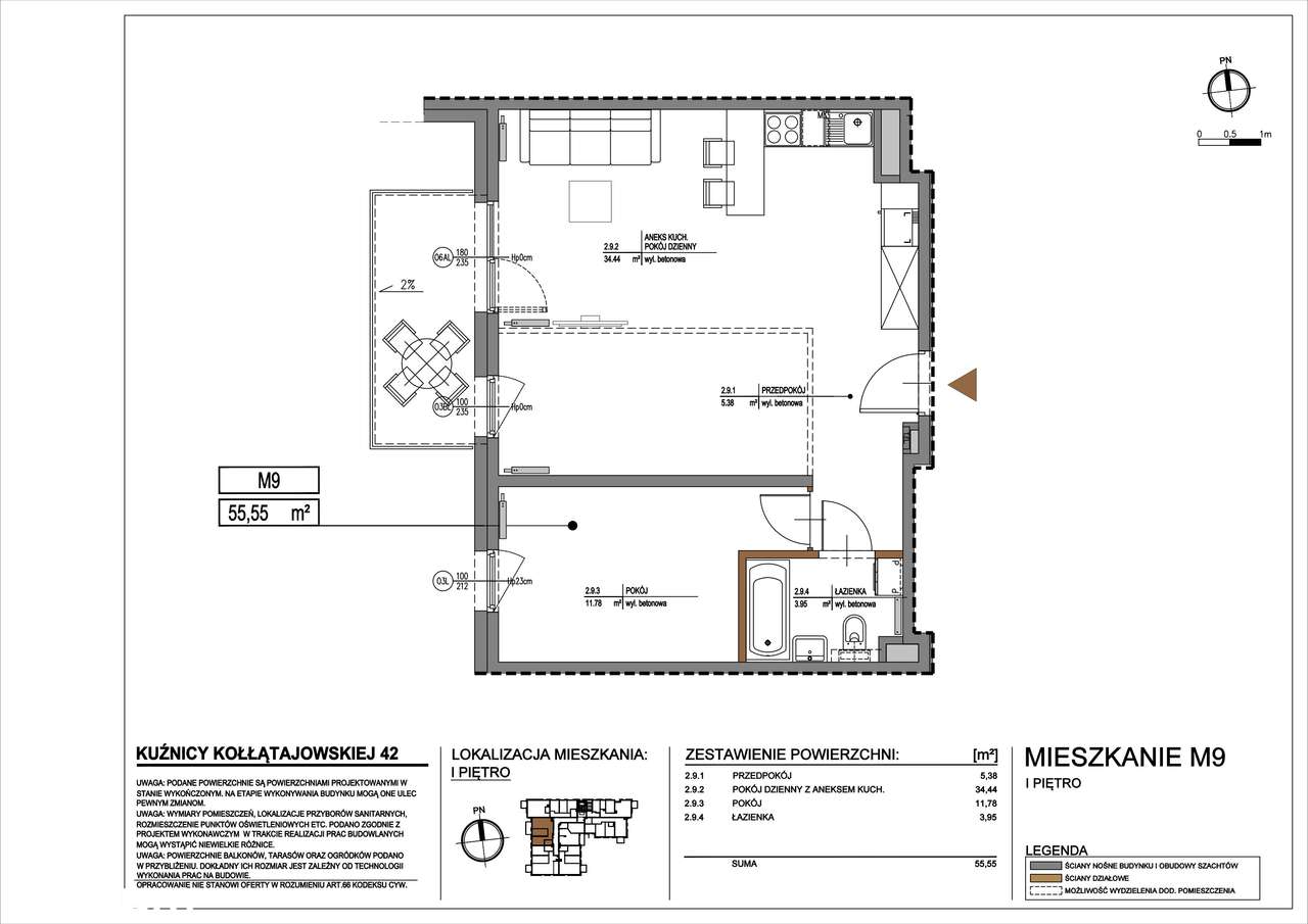 Kuźnicy Kołłątajowskiej 42 | mieszkanie 2-pok.| 9 - Pełny obrazek: 3/8