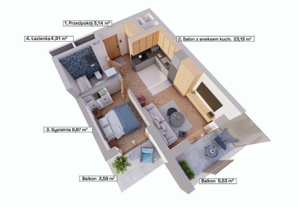Komfortowe M3 w nowym apartamentowcu, ul. Modelarska-10
