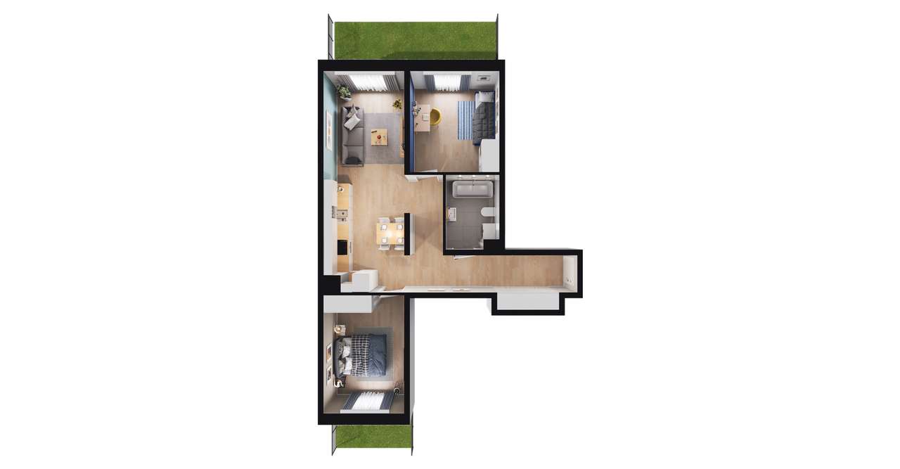 3-pokojowe mieszkanie 60m2 Bez Pośredników - Pełny obrazek: 2/6