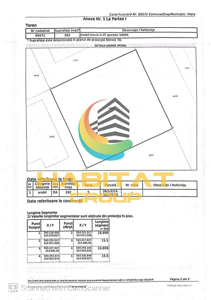 Teren intravilan, 262 mp, deschidere 15 m - Vidra - Imagine principală: 4/4