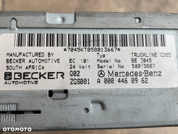 RADIO RADIOODTWARZACZ CD MERCEDES ATEGO BECKER 24V 0004460962 - 3