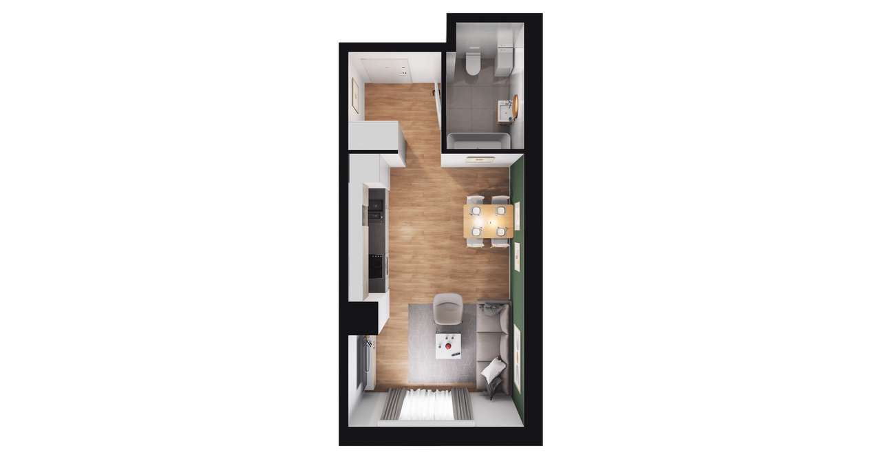 1-pokojowe mieszkanie 28m2 Bezpośrednio - Pełny obrazek: 2/8