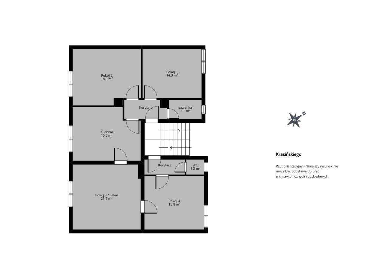 Mieszkanie - 4 pokoje ul. Z. Krasińskiego-11