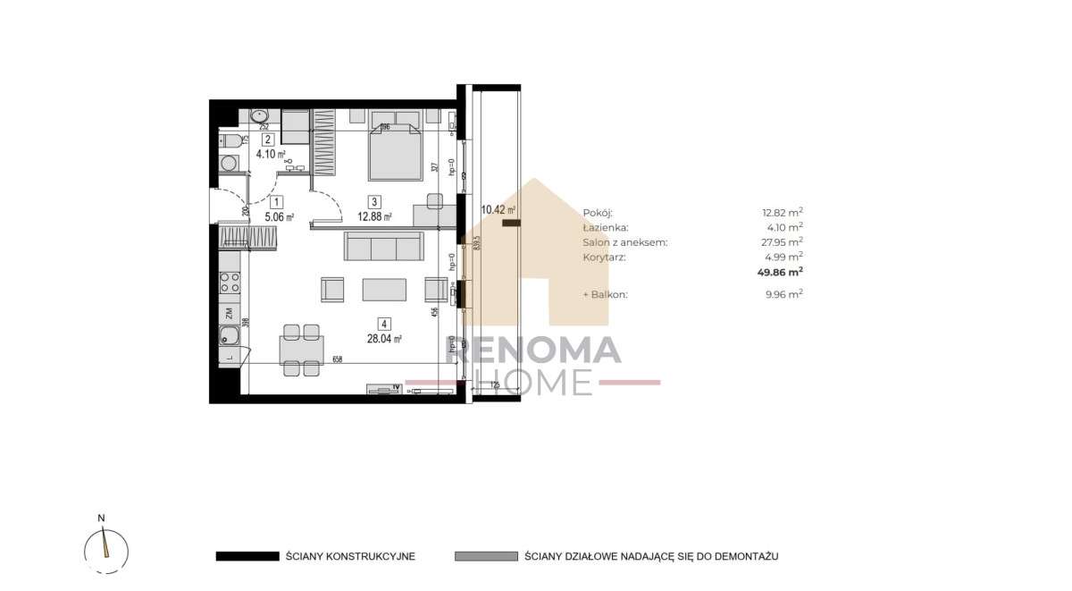 Odbierz klucze od razu | 2 pokoje | balkon ok.10 m² – pohled 2
