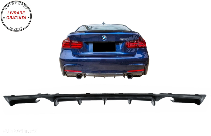 Difuzor Bara Spate cu Evacuare Dubla BMW 3 Series F30 F31 (2011-2019) M Performanc- livrare gratuita - 10