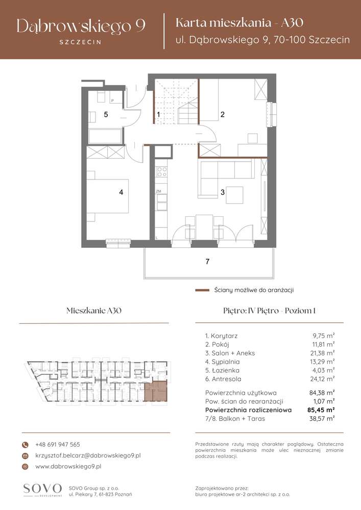 Dąbrowskiego 9 | mieszkanie 3-pok. | A30 - Pełny obrazek: 2/8