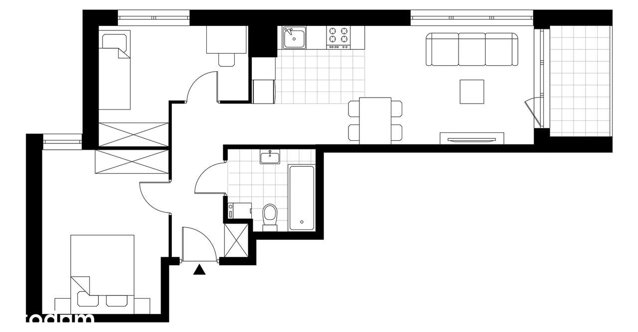 3-pokojowe mieszkanie 55m2 + loggia Bez Prowizji - Pełny obrazek: 4/9