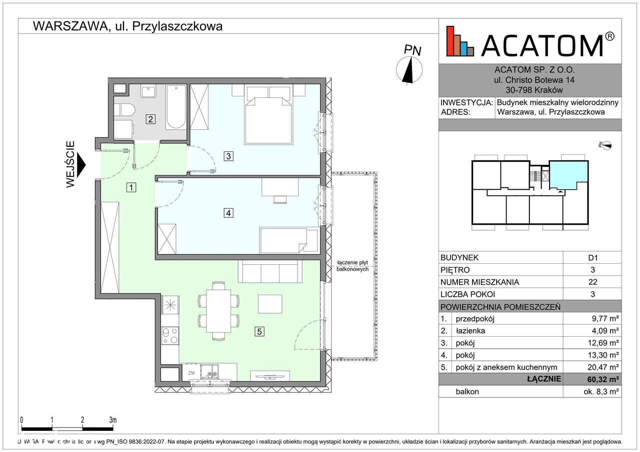 Wawer Go 2.0 | mieszkanie 3-pok. | D1_M22 - Pełny obrazek: 2/7