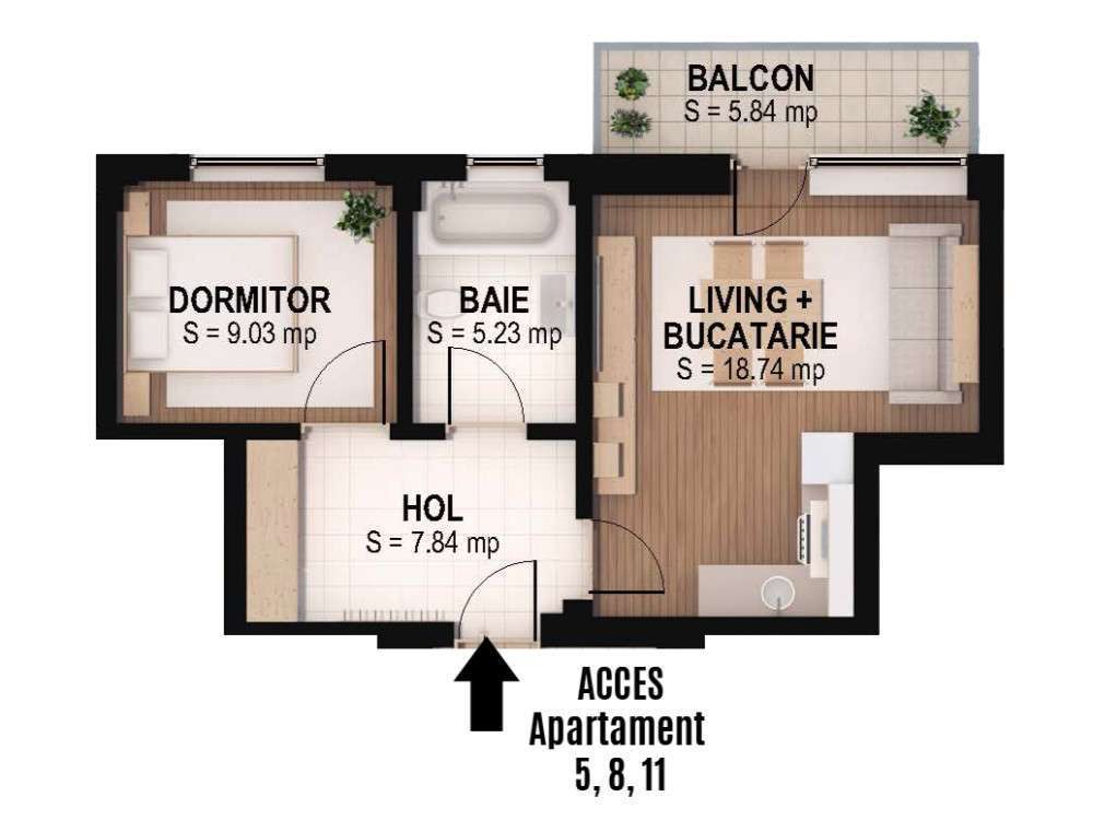 Apartament SPATIOS de 2 camere zona Brestei-0