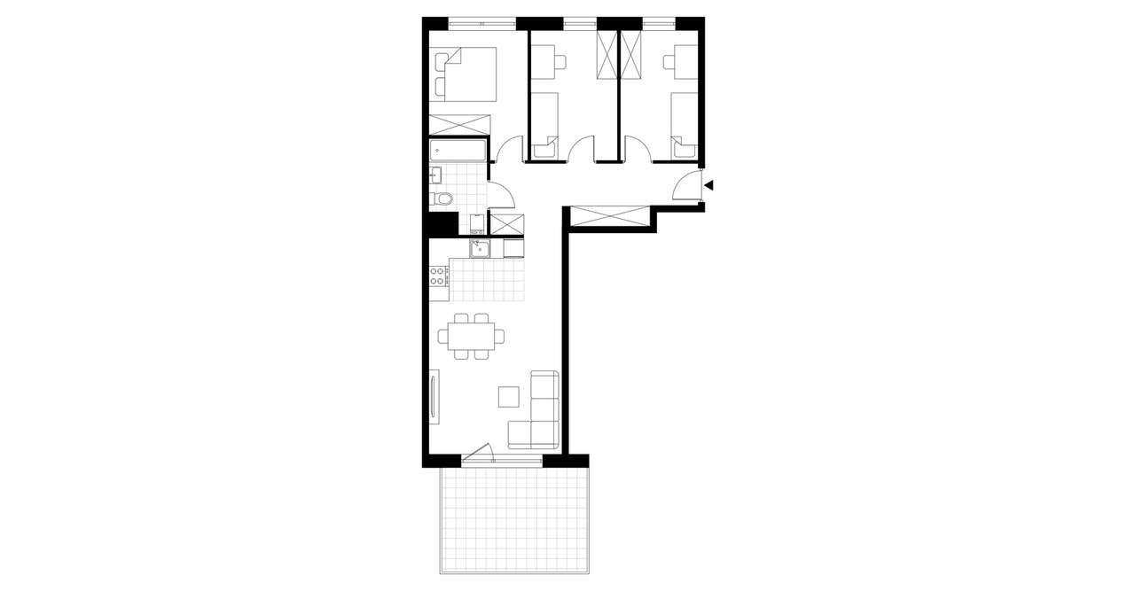 4-pokojowe mieszkanie 68m2 + balkon - Pełny obrazek: 3/8