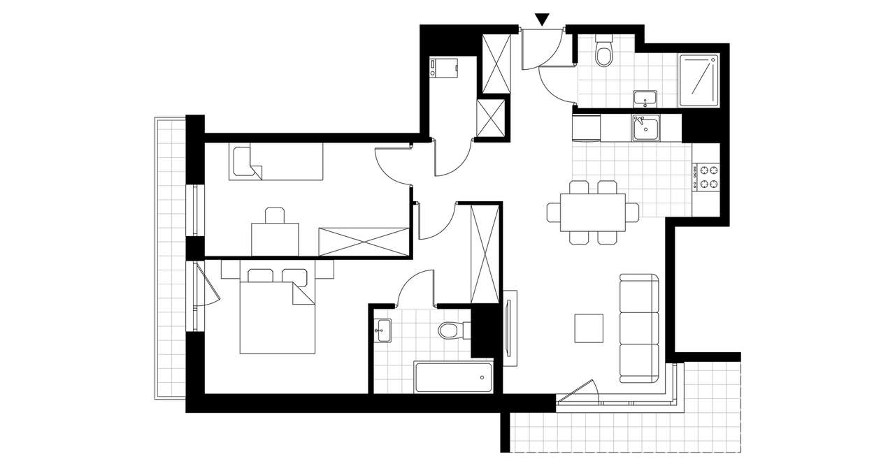 3-pokojowe mieszkanie 62m2 + 2 loggie Bezpośrednio - Pełny obrazek: 3/8