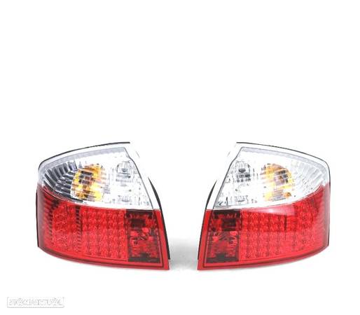 FAROLINS TRASEIROS LED PARA AUDI A4 B6 00-04 VERMELHO BRANCO - 4