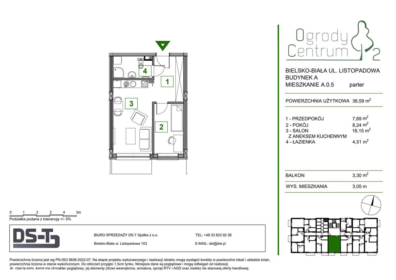 Ogrody centrum 2 | mieszkanie 2-pok. | A.0.5 - Pełny obrazek: 2/9
