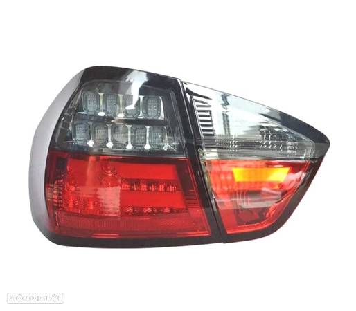 FAROLINS TRASEIROS LED BAR PARA BMW E90 05-08 RED SMOKE VERMELHO FUMADO - 4