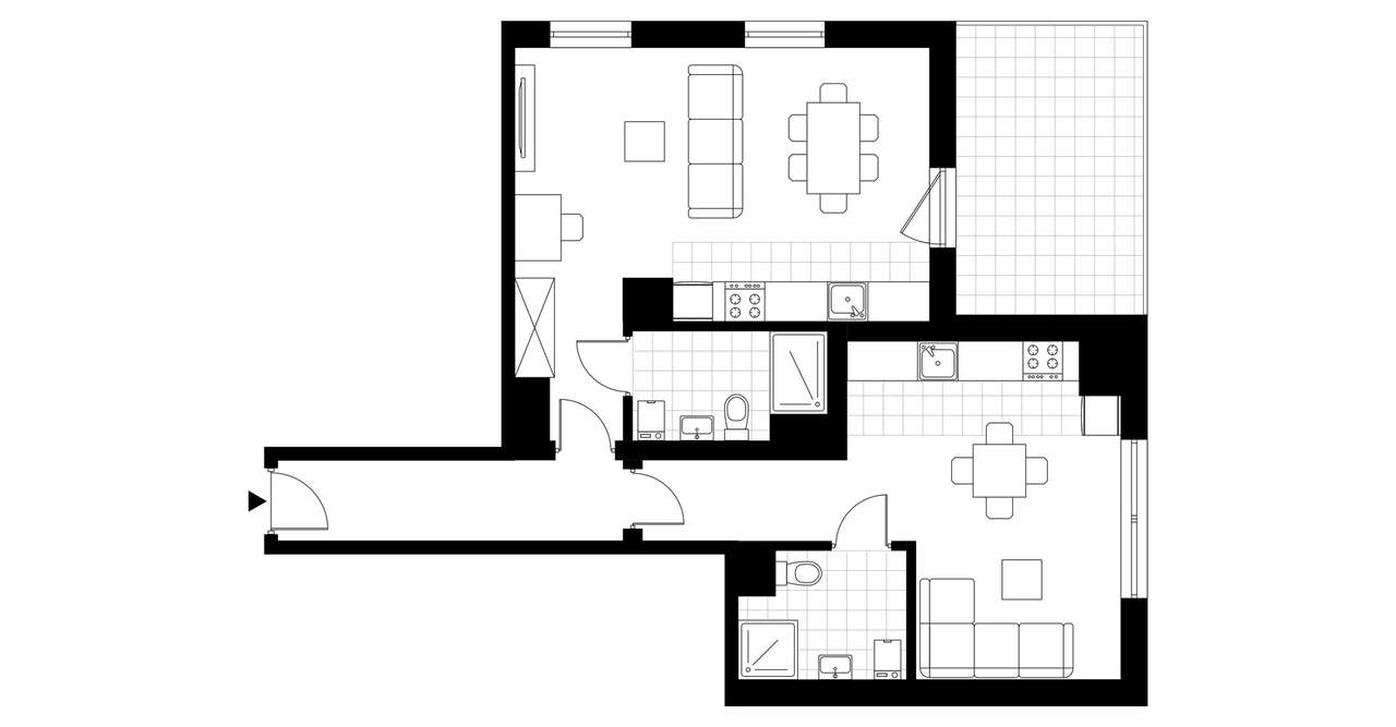 3-pokojowe mieszkanie 64m2 + taras Bez Pośredników - Pełny obrazek: 2/7