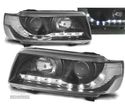 FARÓIS COM LUZ DIURNA PARA VOLKSWAGEN VW PASSAT B4 93-96 FUNDO PRETO - 1