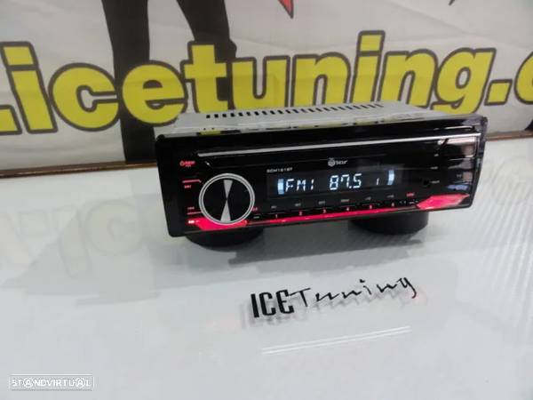 Auto radio 1 Din SICUR SCM161BT com Bluetooth, MP3, USB, SD, AUX, 4 x 45W, frente fixa - 7
