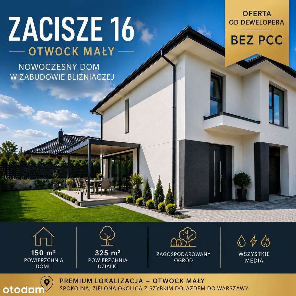 Bezpośrednio Nowy Dom w zabudowie Bliźniaczej Klasy Premium Bez PCC