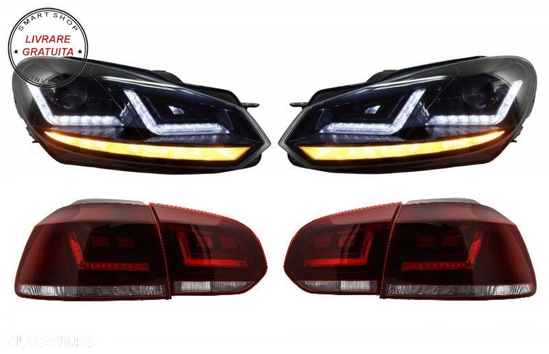 Faruri Osram LED VW Golf 6 VI (2008-2012) cu Stopuri LEDriving Semnal Dinamic- livrare gratuita - 1