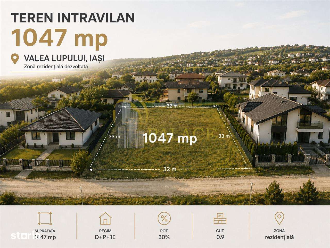 Teren intravilan 1047 mp Valea Lupului zona rezidentiala-0