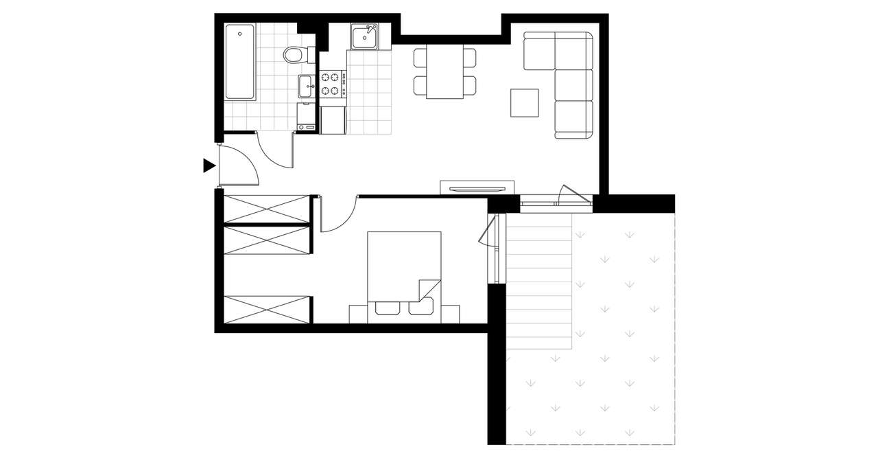 2-pokojowe mieszkanie 44m2 + ogródek Bez Prowizji - Pełny obrazek: 3/8