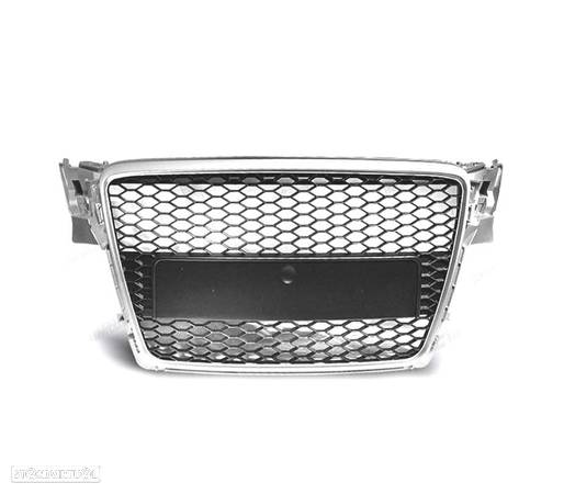 GRELHA FRONTAL PARA AUDI A4 B8 08-11 LOOK RS CINZA CLARO - 3