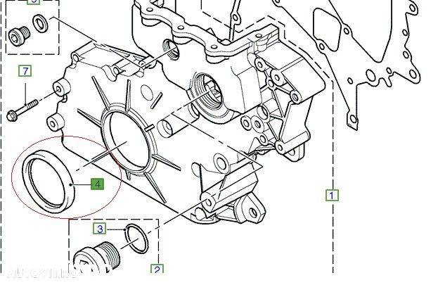 Simering arbore vibrochen Freelander 2.0 TD4 LUF100530 - 2