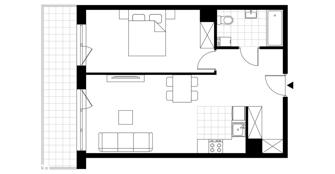 2-pokojowe mieszkanie 51m2 + balkon - Pełny obrazek: 3/8