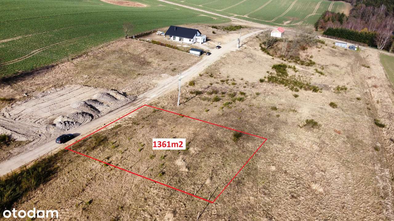 Działka budowlana w Ząbrowie, blisko Kołobrzegu, 1361m2 z WZ